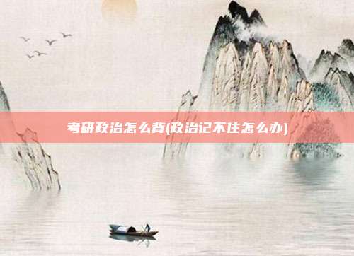 考研政治怎么背(政治记不住怎么办)