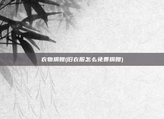 衣物捐赠(旧衣服怎么免费捐赠)