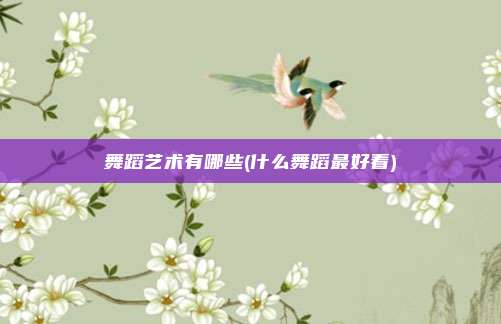 舞蹈艺术有哪些(什么舞蹈最好看)