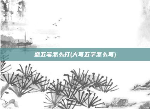盛五笔怎么打(大写五字怎么写)