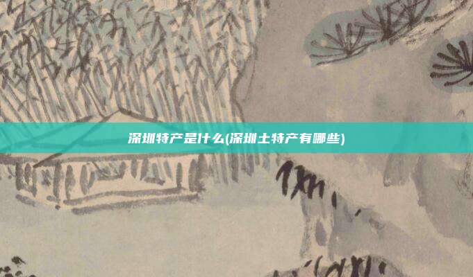 深圳特产是什么(深圳土特产有哪些)