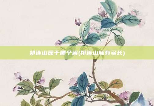 祁连山属于哪个省(祁连山脉有多长)