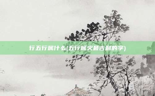 行五行属什么(五行属火最吉利的字)