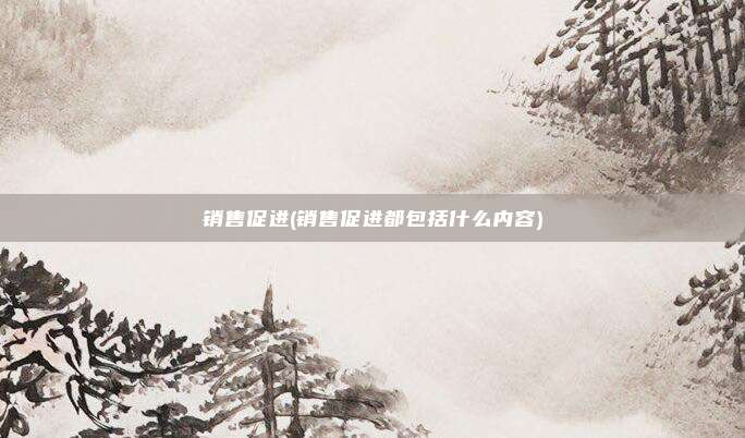 销售促进(销售促进都包括什么内容)