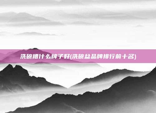 洗碗槽什么牌子好(洗碗盆品牌排行前十名)