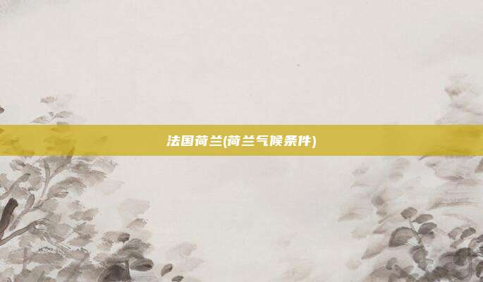法国荷兰(荷兰气候条件)