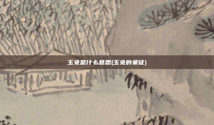 玉兔是什么意思(玉兔的象征)