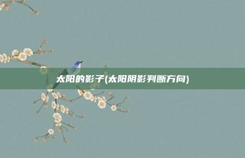 太阳的影子(太阳阴影判断方向)