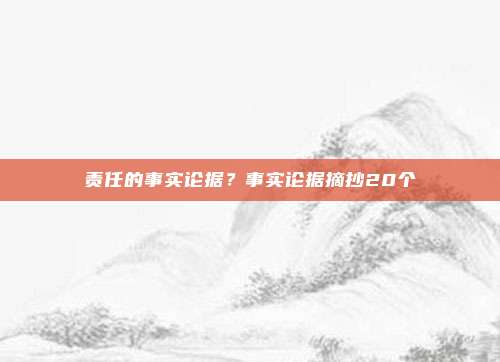 责任的事实论据?事实论据摘抄20个