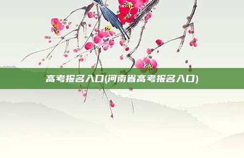 高考报名入口(河南省高考报名入口)