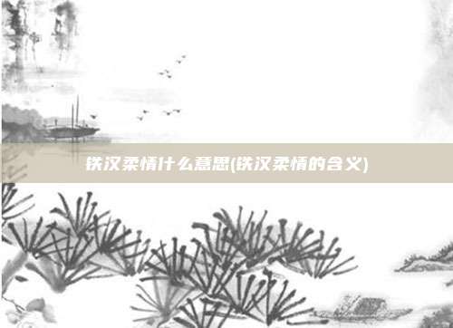 铁汉柔情什么意思(铁汉柔情的含义)