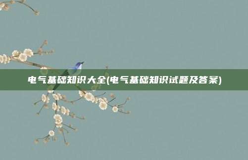 电气基础知识大全(电气基础知识试题及答案)
