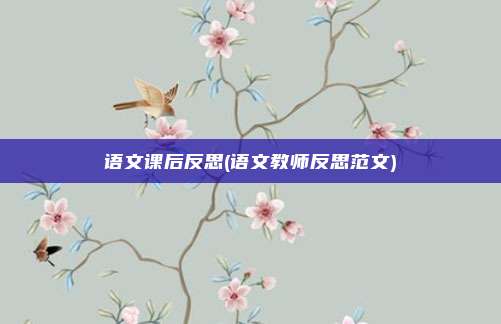 语文课后反思(语文教师反思范文)