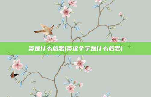 窦是什么意思(窦这个字是什么意思)