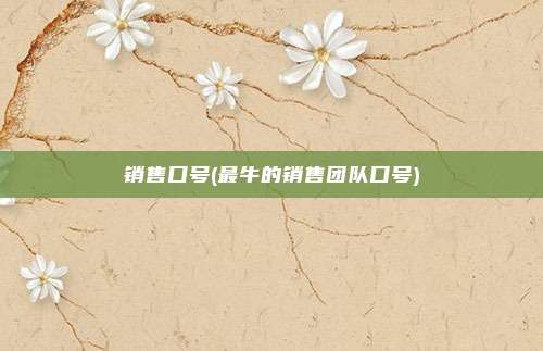 销售口号(最牛的销售团队口号)