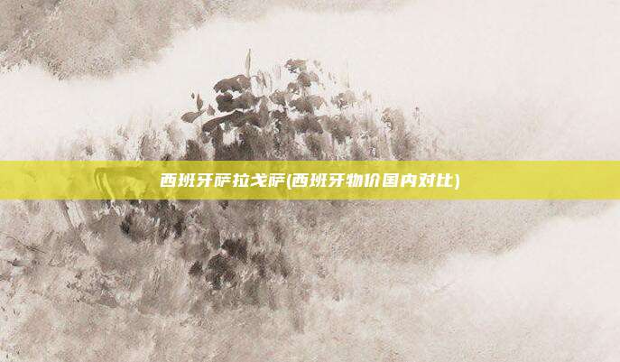 西班牙萨拉戈萨(西班牙物价国内对比)