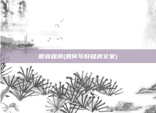 蘑菇租房(如何写好租房文案)