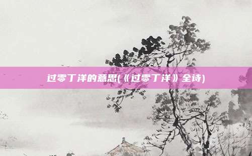 过零丁洋的意思(《过零丁洋》全诗)