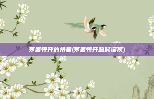 茅塞顿开的拼音(茅塞顿开醍醐灌顶)
