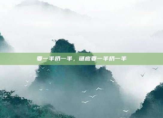 要一半扔一半,谜底要一半扔一半