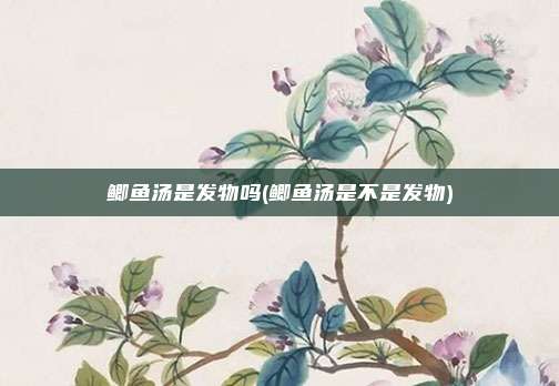 鲫鱼汤是发物吗(鲫鱼汤是不是发物)