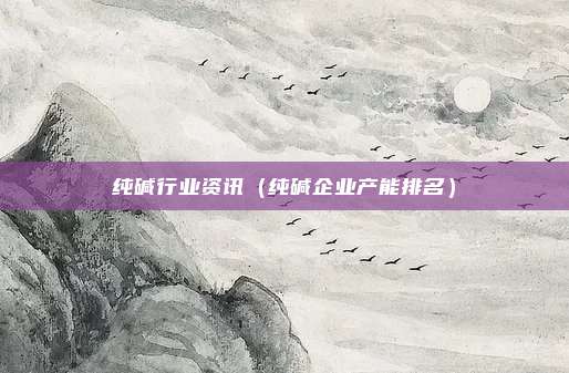 纯碱行业资讯（纯碱企业产能排名）