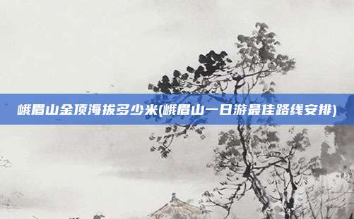 峨眉山金顶海拔多少米(峨眉山一日游最佳路线安排)