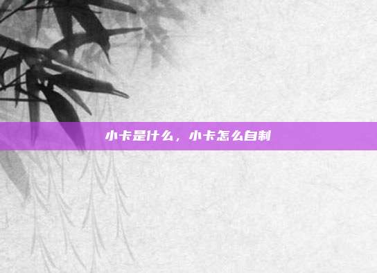 小卡是什么,小卡怎么自制