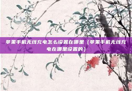 苹果手机无线充电怎么设置在哪里（苹果手机无线充电在哪里设置的）