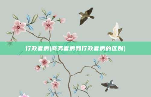 行政套房(商务套房和行政套房的区别)