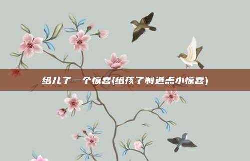 给儿子一个惊喜(给孩子制造点小惊喜)