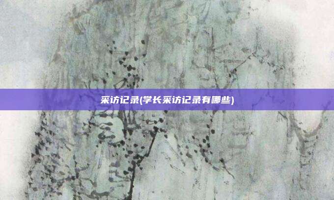采访记录(学长采访记录有哪些)