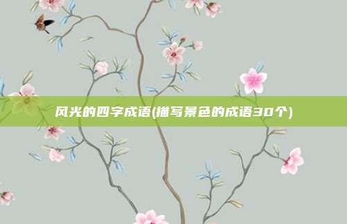 风光的四字成语(描写景色的成语30个)