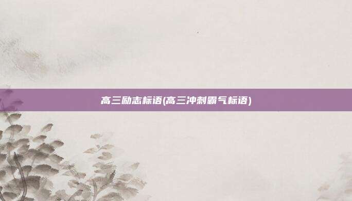 高三励志标语(高三冲刺霸气标语)