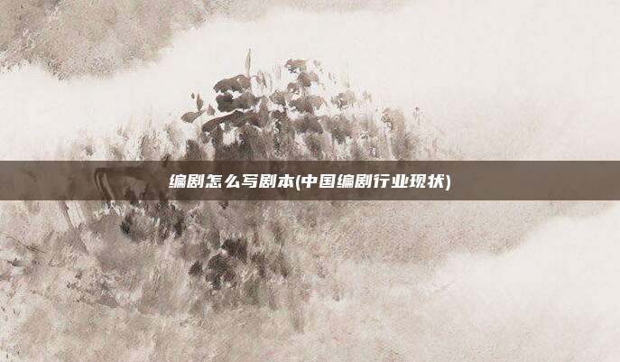 编剧怎么写剧本(中国编剧行业现状)
