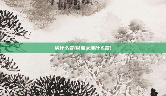 读什么音(食加蒙读什么音)