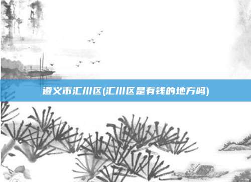 遵义市汇川区(汇川区是有钱的地方吗)