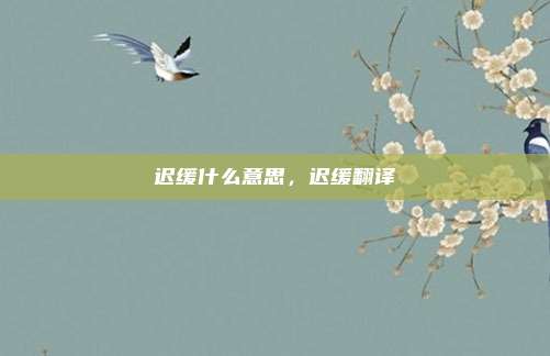 迟缓什么意思,迟缓翻译