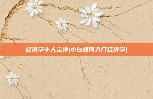 经济学十大定律(小白如何入门经济学)
