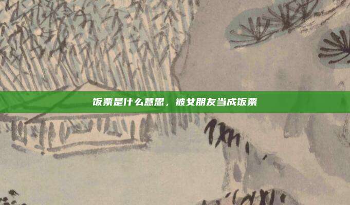 饭票是什么意思，被女朋友当成饭票