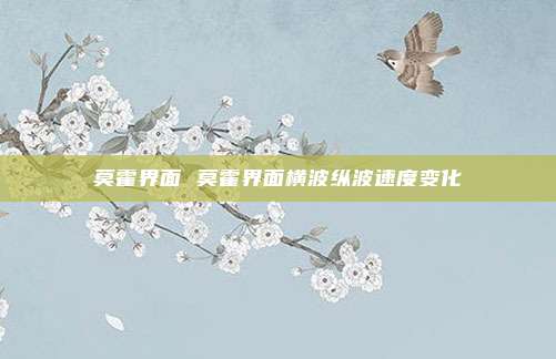 莫霍界面 莫霍界面横波纵波速度变化