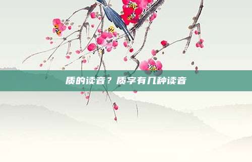 质的读音?质字有几种读音