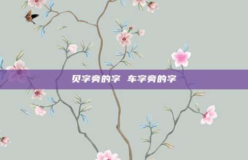 贝字旁的字 车字旁的字