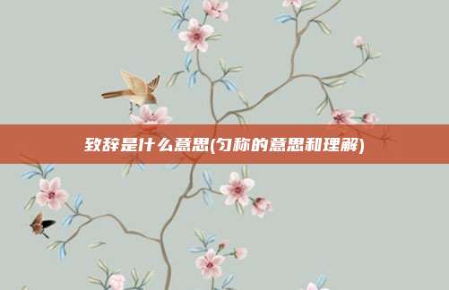 致辞是什么意思(匀称的意思和理解)
