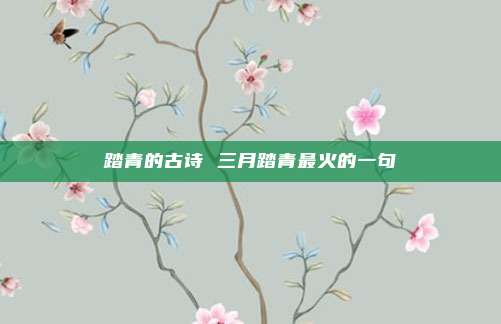 踏青的古诗 三月踏青最火的一句