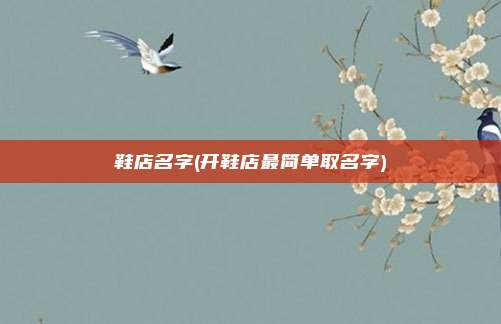鞋店名字(开鞋店最简单取名字)