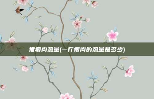 猪瘦肉热量(一斤瘦肉的热量是多少)