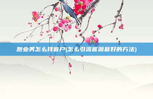 跑业务怎么找客户(怎么引流客源最好的方法)