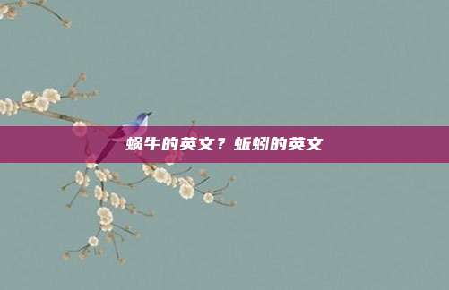 蜗牛的英文?蚯蚓的英文