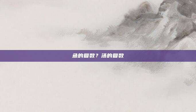 鱼的复数?汤的复数